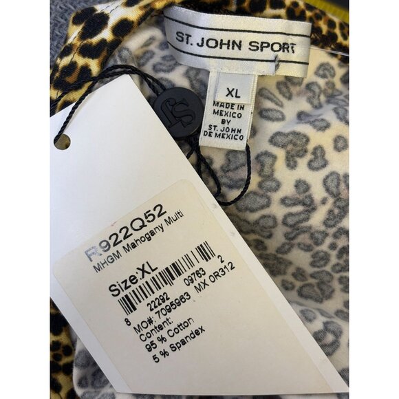 NWT St. John Blouse Leopard Print Top  XL - Picture 5 of 5